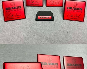 Set d'écussons Brabus rouges pour sièges TOUTES Mercedes Benz