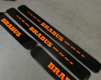 Brabus Carbon LED Instaplijsten voor Mercedes G-Klasse W463A W464 W465 G63 G500 Oranje Verlicht 2018+