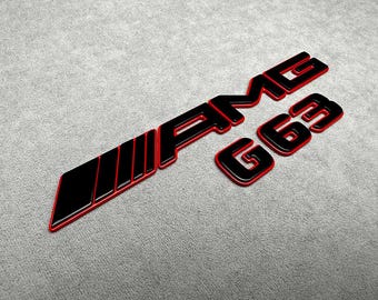 AMG G63-embleem voor Mercedes-Benz G-Klasse, zwartrode metalen badge