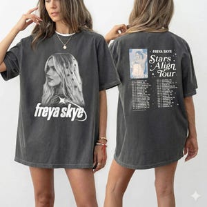 Camiseta vintage de Freya Skye de la gira Stars Align 2026, camiseta de dos caras de Freya Skye, merchandising de la cantante Silent Treatment, atuendo de concierto Comfort Colors