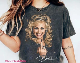 Dolly Parton Middle Finger Shirt,  Dolly Parton Vintage Comfort Colors T-Shirt, Dolly Parton Memorial Tee, Retro Country Music Shirt