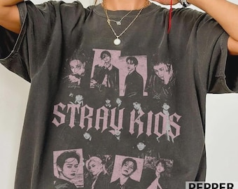 Stray Kids Comfort Colors T-Shirt, Stray Kids Shirt Vintage 90s Graphic Tee, SKZ Kpop Merch, Retro Bootleg Style T-Shirt