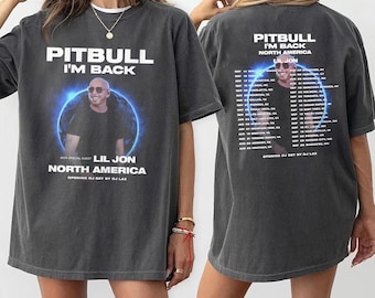 Vintage Pitbull I'm Back Tour Unisex T-Shirt, Pitbull Mr Worldwide Retro Fan Tee, Comfort Colors Pepper Wash Apparel