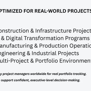 Power BI project dashboard designed for Real-world Projects including construction & manufacturing sectors, IT & Digital Transformation & Multi project Environments