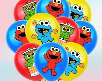 Sesamstraat Verjaardagsfeestje Ballonnen, Feestballonset, Ballonnen Stripfiguur, Decor Verjaardagsfeestje, Elmo Koekjesmonster-ballonnen