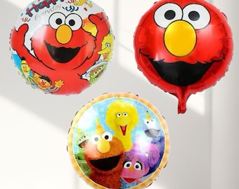 Ballon aluminium métallisé Rue Sésame, Ballon hélium anniversaire dessin animé, Décoration de fête d'enfants, Ballon thème Rue Sésame