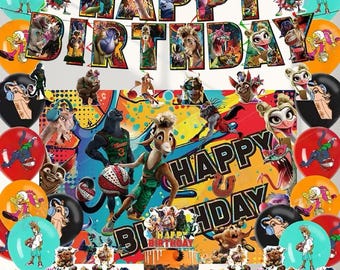 Verjaardagsfeestjeversieringen met GEIT-thema - Dream Team Miracle GOAT-banner, slingers, cupcaketoppers, taarttopper, ballonnen en achtergrond