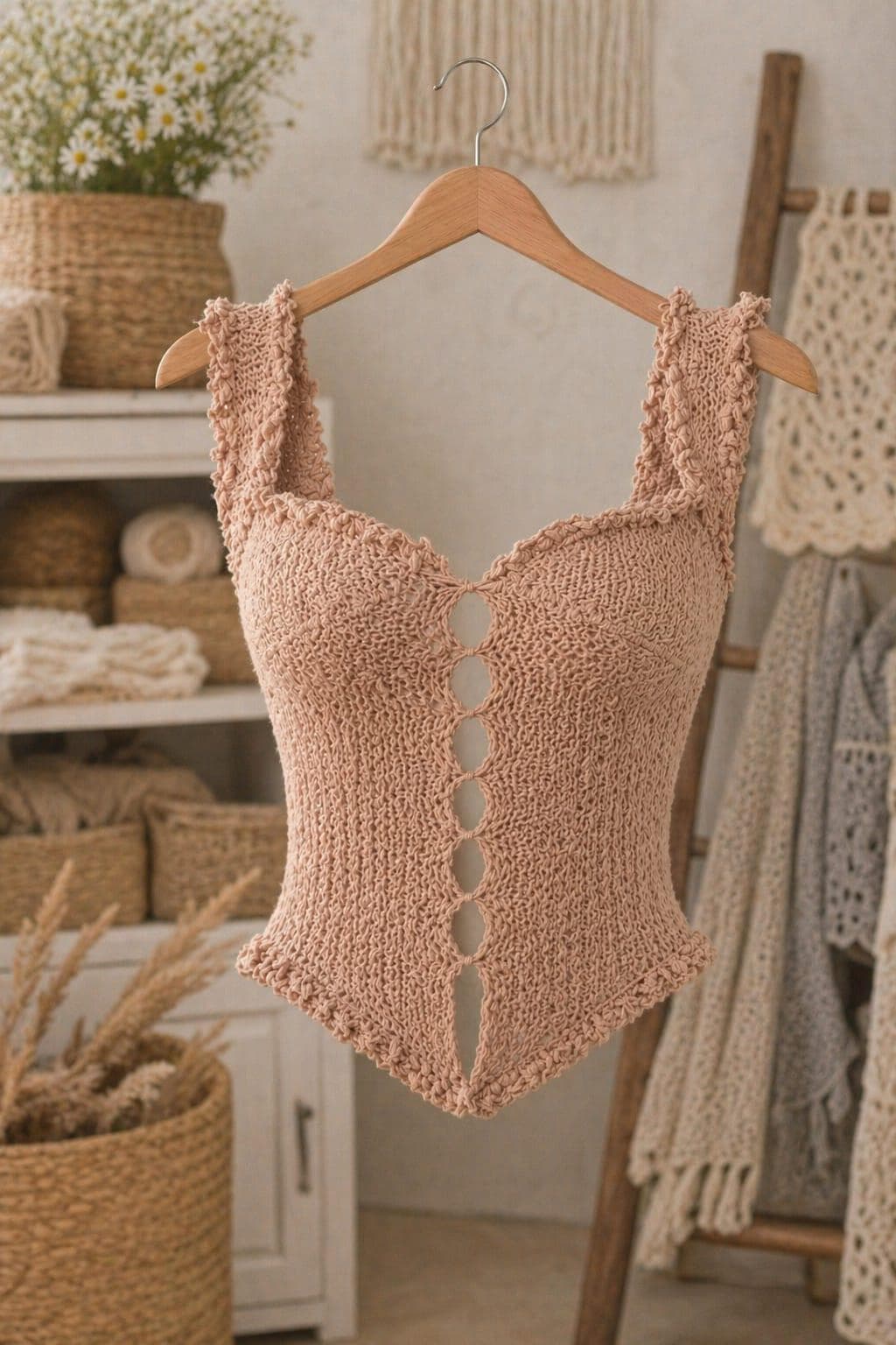 28 Crochet Corset Tops with Granny Squares, Bralettes, and Modesty Panels 11 Crochet Corset Top Pattern Ruffle Lace Tank Made