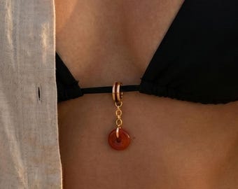 18K Gold Bikini Charm Beach Accessories Summer Sea Shell Waterproof Coastal Body Jewelry Birthday Vacation Holiday Everyday Gift for Her