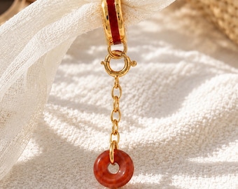 Summer Handmade Red Agate Bikini Charm Minimalist Coastal Beach Sexy Swimsuit Body Jewelry Ocean Anniversay Vacation Birthday Gift For Her