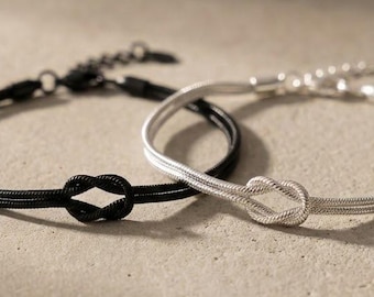 Braccialetto impermeabile con nodo d'amore per coppie, regalo coordinato per lei e lui, gioielli significativi per celebrare il migliore amico, regalo di San Valentino