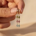 Custom Marquise Birthstone Earrings 18K Gold Leaf Drop Earrings Personalized Gift for Her Mom Bridesmaid Everyday Valentines Anniversary