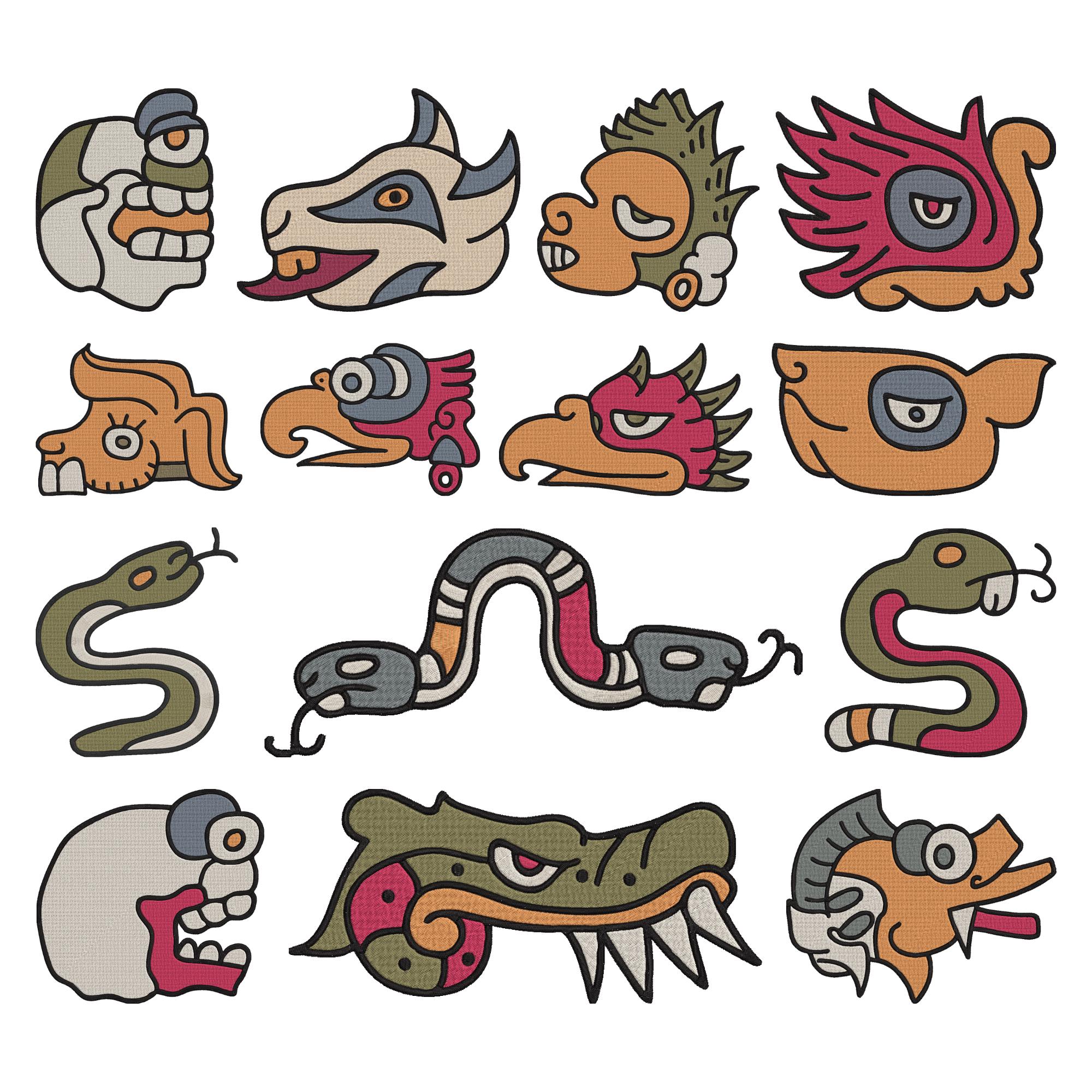 Tribal Creature Embroidery Design, Aztec Mythical Creature Machine ...