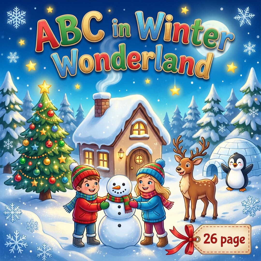 ABC Winter Coloring Book, 40 Printable Alphabet Pages for Kids ...