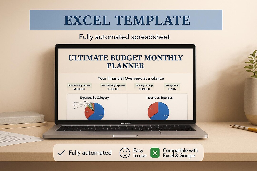 Ultimate Monthly Budget Planner | Excel - Google Sheets | Dashboard