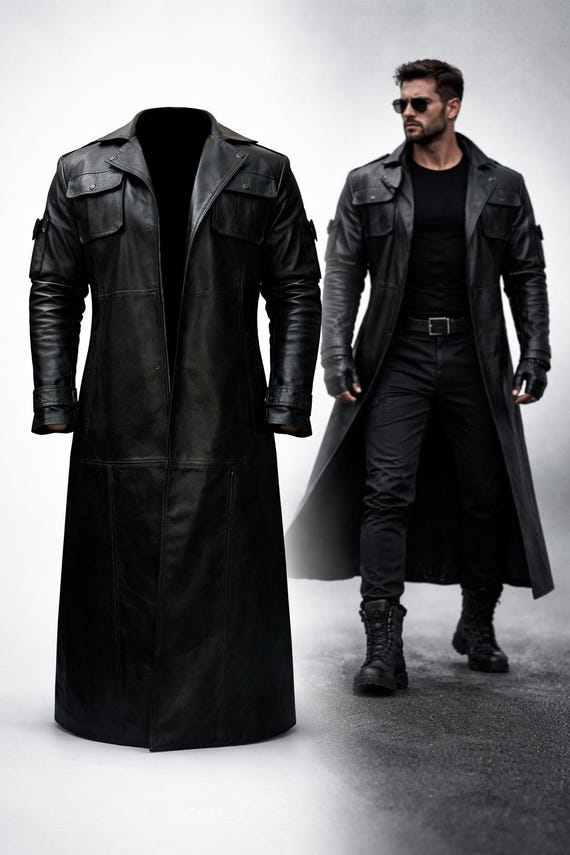 〇FRANK LEDER・GERMAN LEATHER COAT Punisher Frank Castle Leather Trench Coat: Handmade Cosplay
