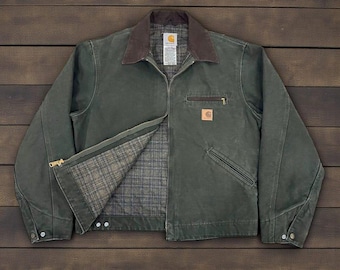Vintage Carhartt Detroit Blanket Lined Jacket J97 'MOSS GREEN' Unisex Jacket