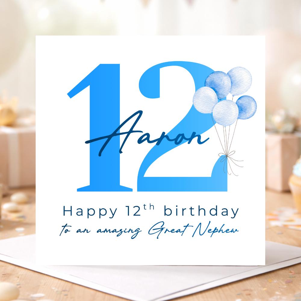 Biglietto Di Auguri Per Il 12° Compleanno Del Nipote - Formato A5 Con Busta, Tema Calcio, Carta Sostenibile 330g/m² - 2
