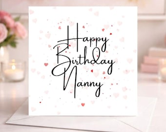 Personalisierte alles Gute zum Geburtstag Nanny Karte, benutzerdefinierte Nanny Geburtstagsgeschenk von Enkelin Enkel, Meilenstein Nan Karte, handgemachte Karte für Sie in Großbritannien