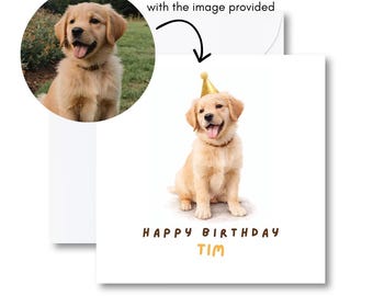 Biglietto d'auguri personalizzato con foto del cane, dal cane stesso, biglietto d'auguri personalizzato con foto di animali domestici, biglietto d'auguri per papà di cane, biglietto per mamma di cane, biglietto d'auguri divertente con cane (Regno Unito)