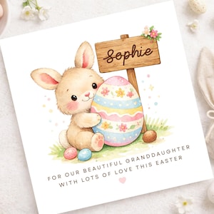 Biglietto di Pasqua personalizzato, biglietto di auguri di buona Pasqua per figlia, nipote, nipote, figlioccia, qualsiasi parente, simpatico biglietto di auguri pasquale per ragazze