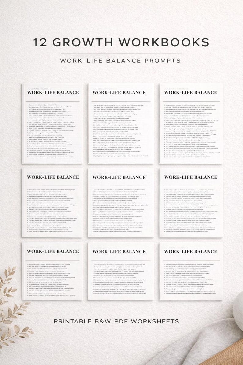 Work Life Balance Printable Prompts | Daily Routine, Time Management ...