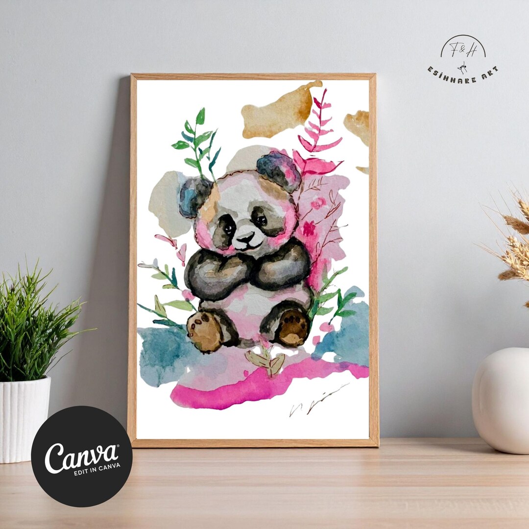Watercolor Panda Print – Hand-drawn Nursery Art (digital Download) - Etsy