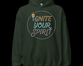 Ignite Your Spirit Hoodie | Inspirational Motivational Graphic Sweatshirt | Minimal Positive Streetwear Unisex Hoodie