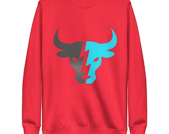 Bull Head Graphic Sweatshirt Streetwear Style Crewneck Unisex Graphic Sweater Minimalist Urban Clothing Cyberpunk Taurus Bull Shirt Gift