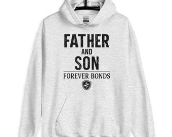Father and Son Matching Hoodie Set Forever Bonds Family Gift New Dad Birthday Present Cute Outerwear Matching Outfits Pullover Sweatshirt