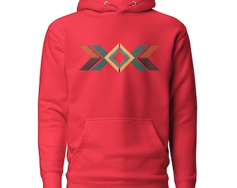 Abstract Geometric Hoodie Modern Streetwear Sweatshirt Minimalist Graphic Hoodie Unisex Pullover Aesthetic Comfy Clothing Trendy Sweater