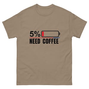 Rolig programmerare-tröja med 5 procent batteri behöver kaffe-tröja kodning tee estetisk högskolestudentgåva trött företagsgrafiktröja