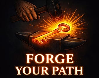 Motivational Blacksmith Art Print | Forge Your Path Wall Decor (Digital Download)