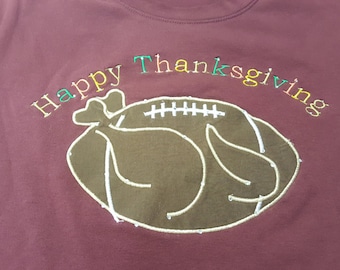 Happy Thanksgiving Turkey Football Tee