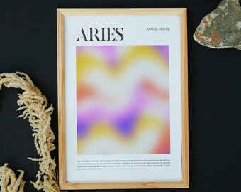 Arte del zodiaco de los signos de fuego: Aries, Leo y Sagitario (imprimible, descarga digital)