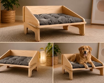 Modern Wooden Dog Bed Plans | CNC, DXF, SVG Files (Digital Download)