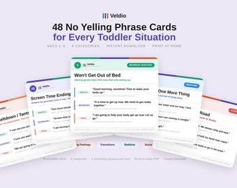 48 No Yelling Phrase Cards for Toddlers | Calm Parenting Printable | Ages 1-3 | Gentle Parenting Cards | Toddler Behavior PDF
