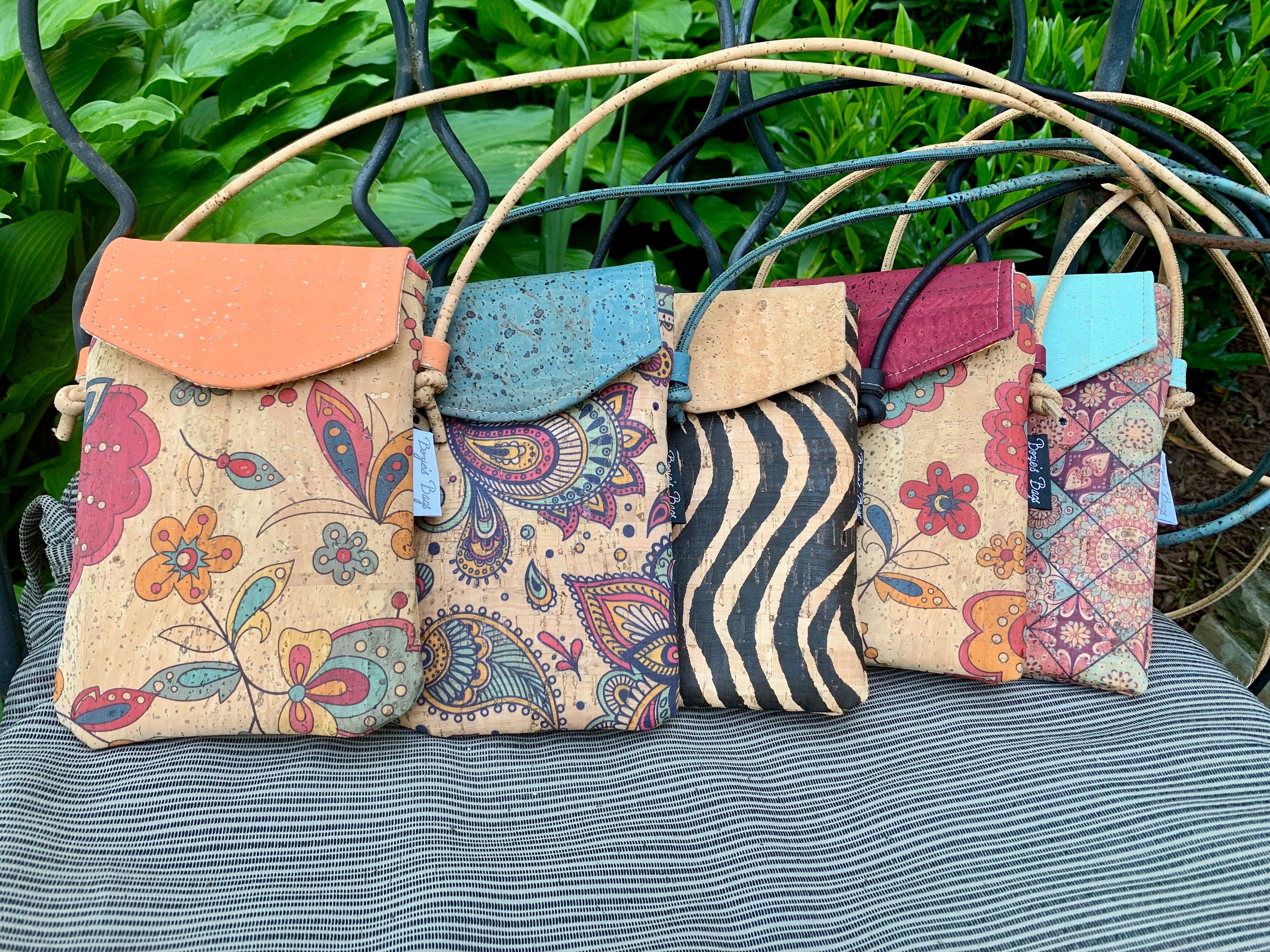 Cross body phone bag cork purse vegan bag Cork fabric Etsy