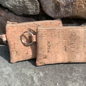 Cork wallet, credit card case, gold wallet, vegan change purse, cork bag, cork wallet, coin purse,  natural cork card case