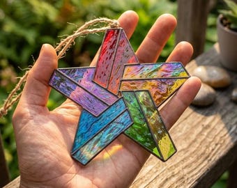Impossible Knot Stained Glass Pattern Geometric Optical Illusion Suncatcher DIY PDF SVG