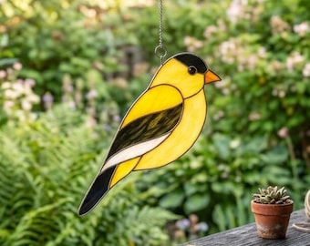 Goldfinch Stained Glass Pattern, Beginner Suncatcher Template (PDF Pattern)