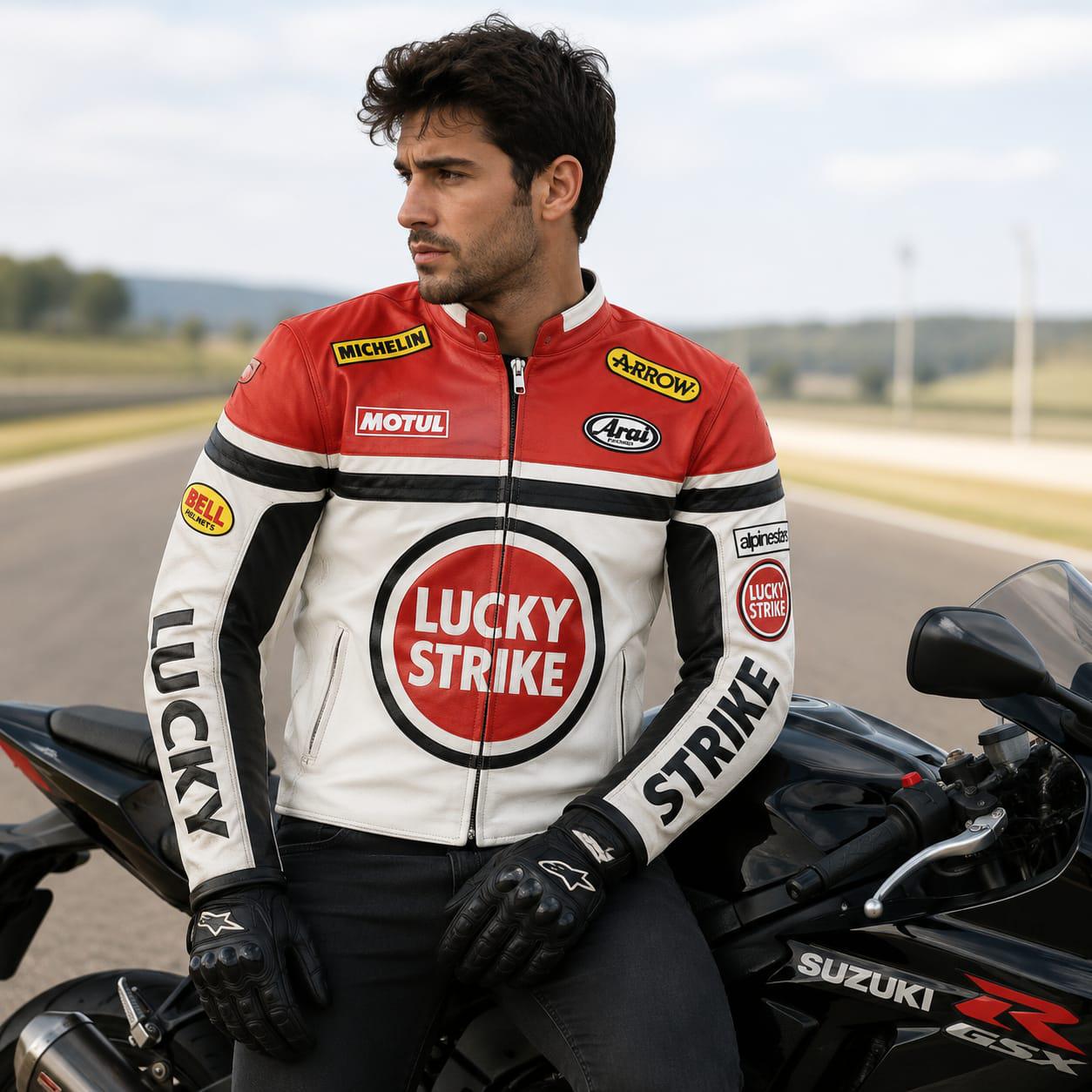 Lucky Strike Motorcycle Jacket - Etsy