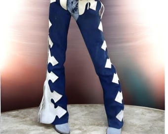 Women's Fringed Leather Chaps | Western Cowgirl Rodeo Pants