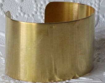 1 pc) 1-1/2 inches wide Brass Cuff Bracelet Blank