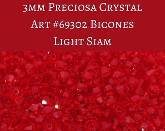 50 perles) Toupies en cristal Preciosa 3 mm Light Siam