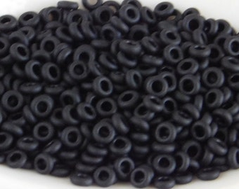 8 grams) 8/0 Demi Rounds Toho Seed Beads Opaque Frosted Jet #49F_Matte Black_8 grams_Jewelry Design_Beading_Japanese Beads