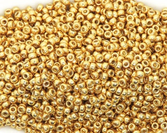 9 grams 15/0 Seed Beads_Miyuki #4202_Galvanized Duracoat Gold