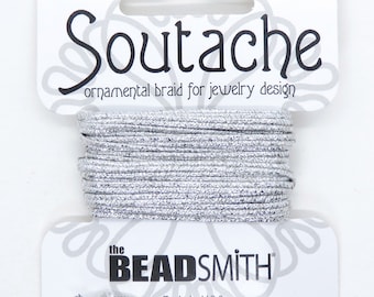 2.4mm Soutache Cord_Metallic Silver_3 yards