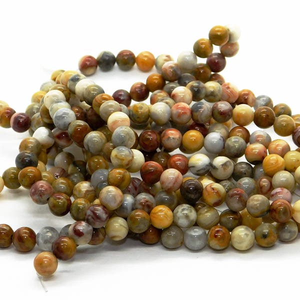 Australian Crazy Lace Agate Beads_6mm Rounds_Bead Strand_Agate Beads