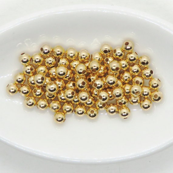 Round Seamed Burnished Gold 3mm Beads (50) 